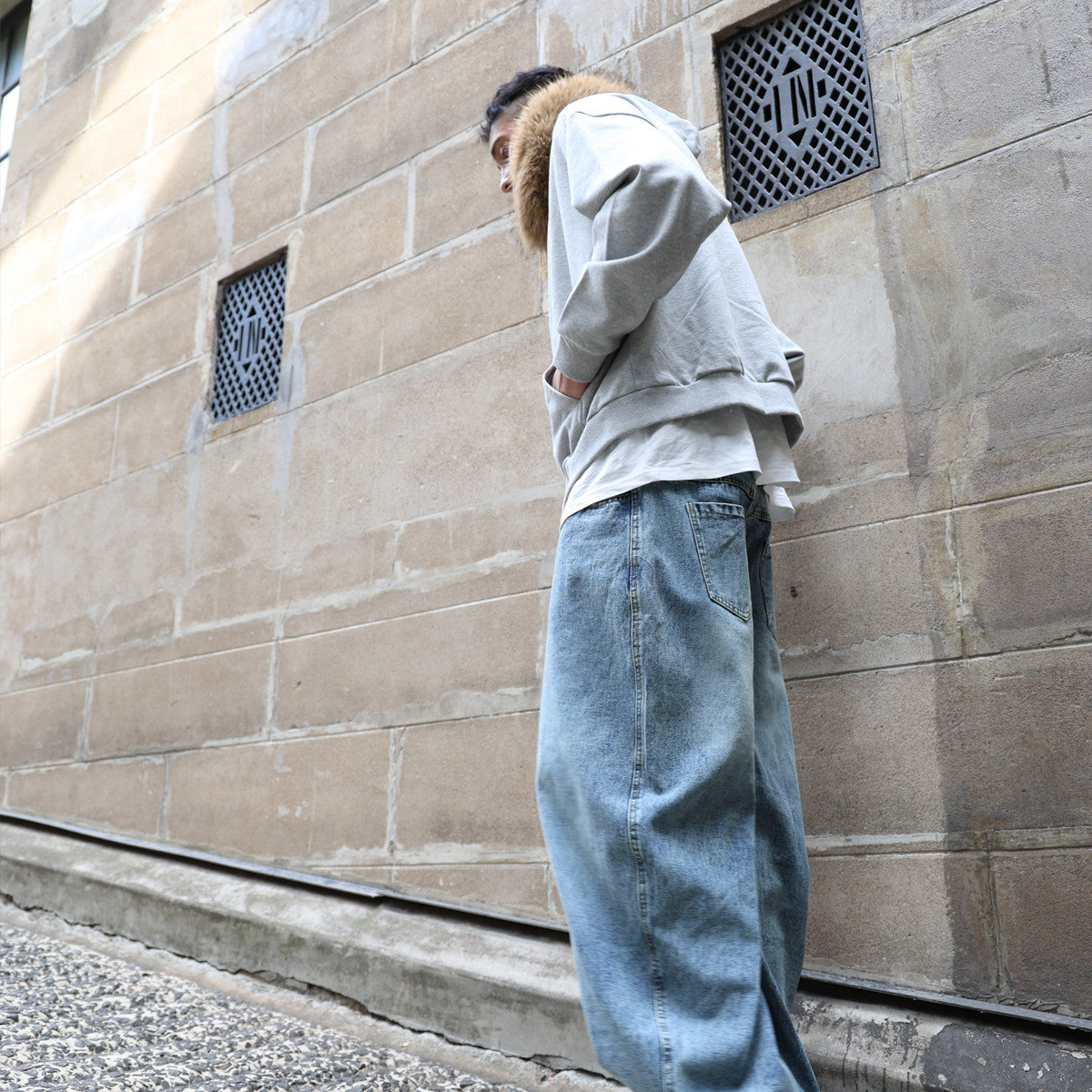 Unisex Fur-Trim Zip-Up Hoodie（400GSM）