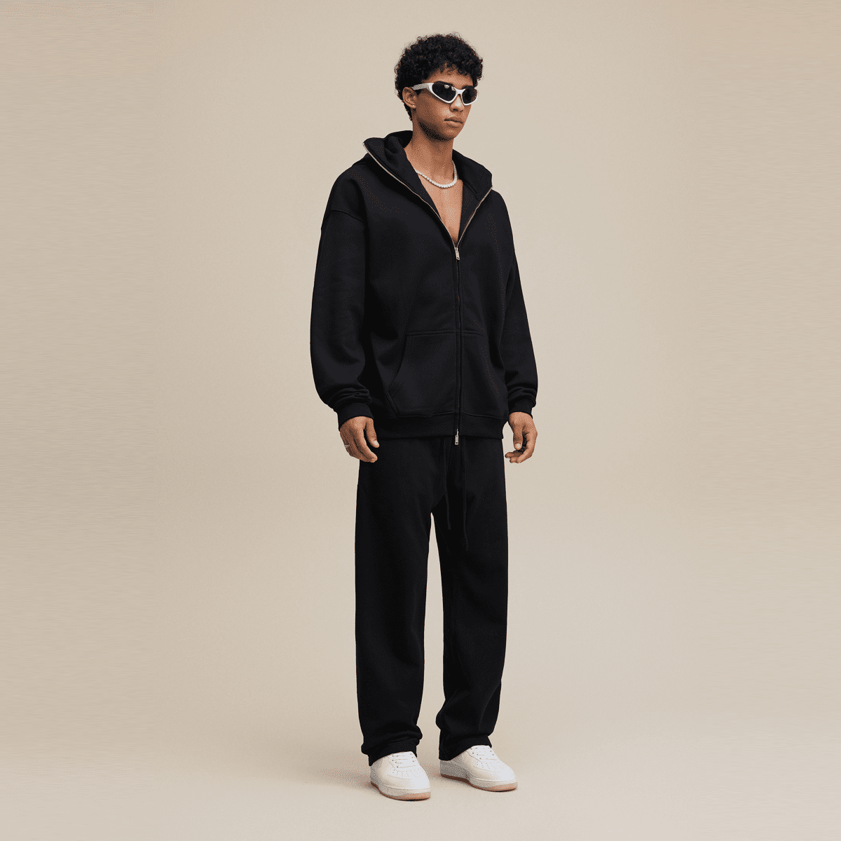 A8 Windproof Sports Zip-up Hoodie with Built-in Face Mask