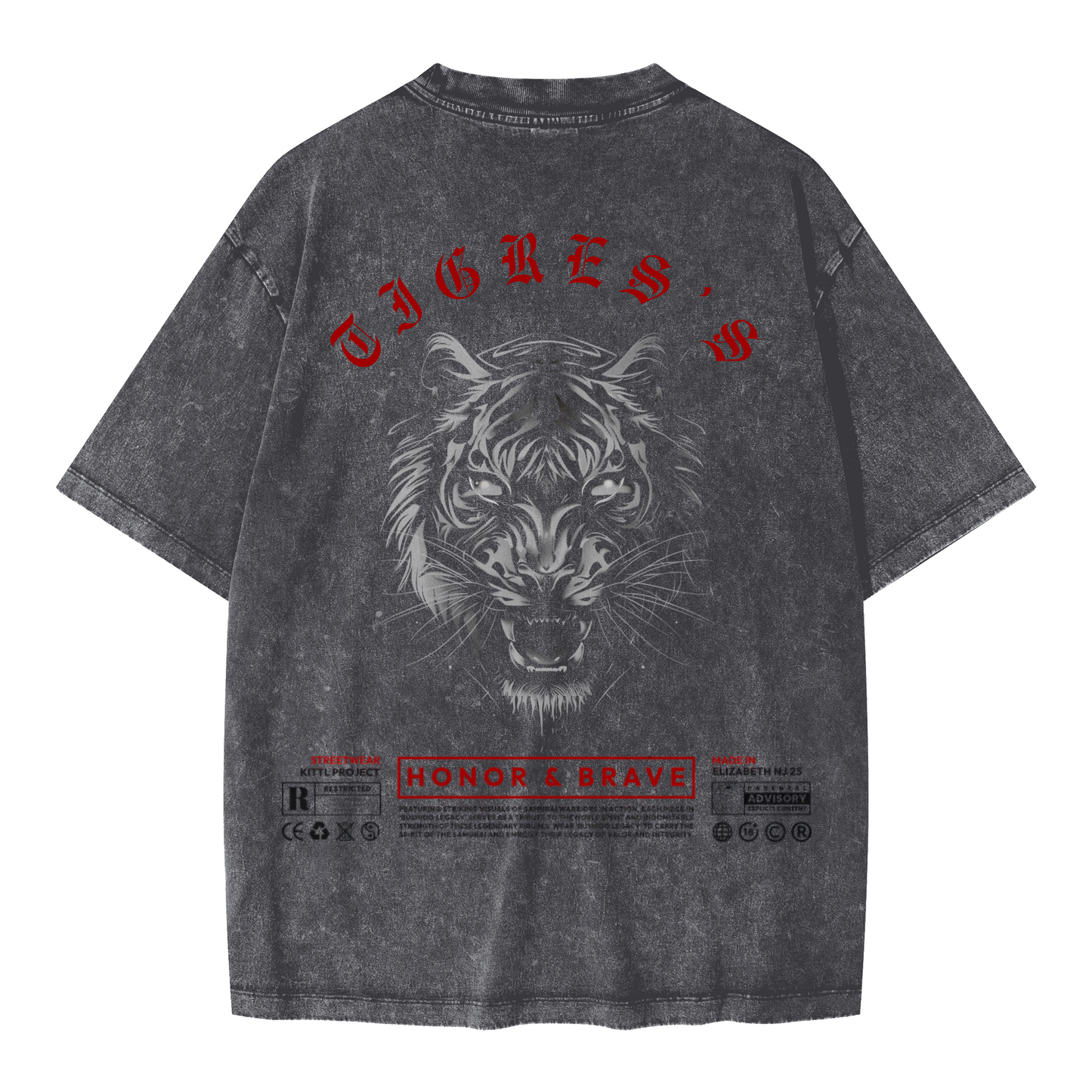 A6 Tigres’s Unisex Oversized Snow Wash T-shirt(285GSM)