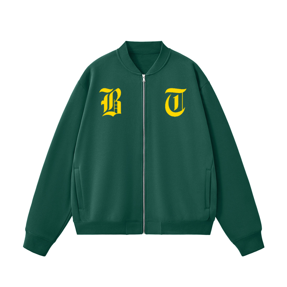 Unisex Fleece Zip-Up Baseball Jacket（360GSM）