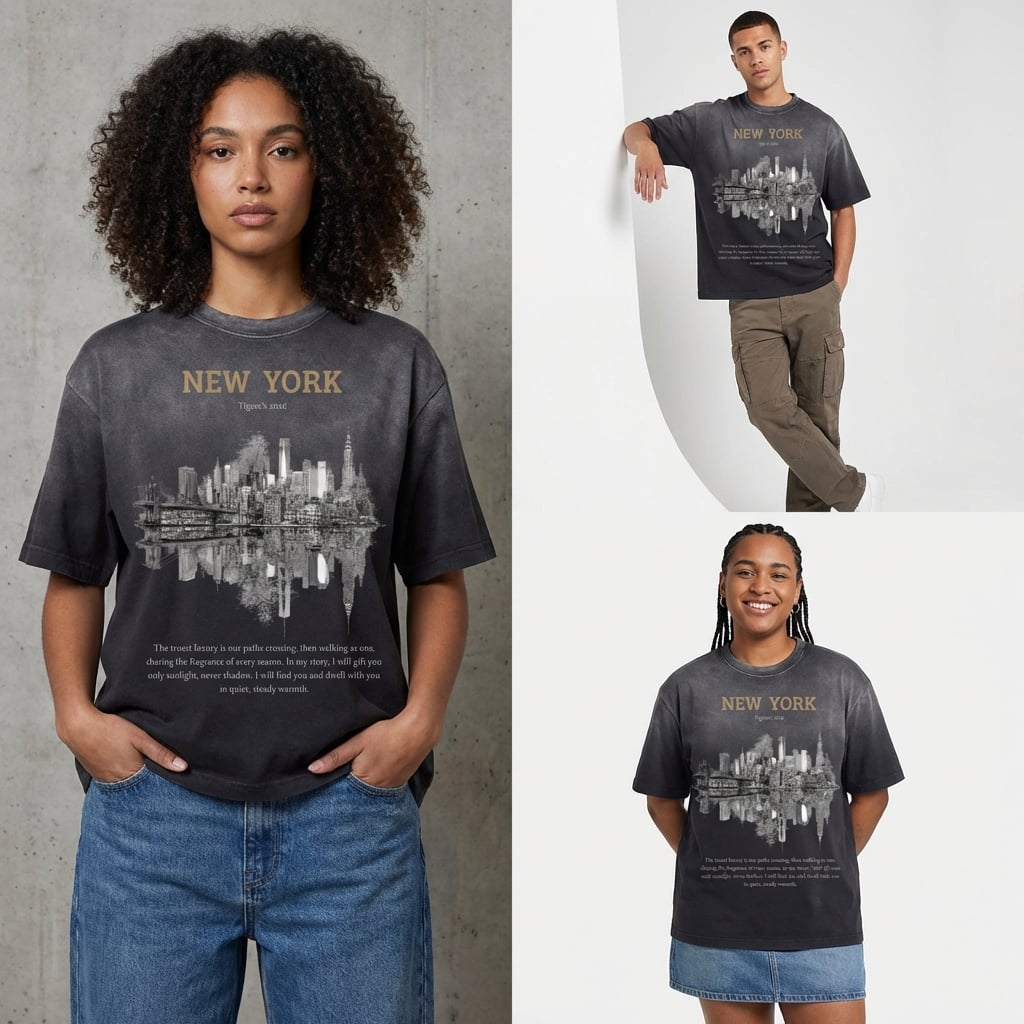 270GSM Unisex Washed Gradient T-Shirt