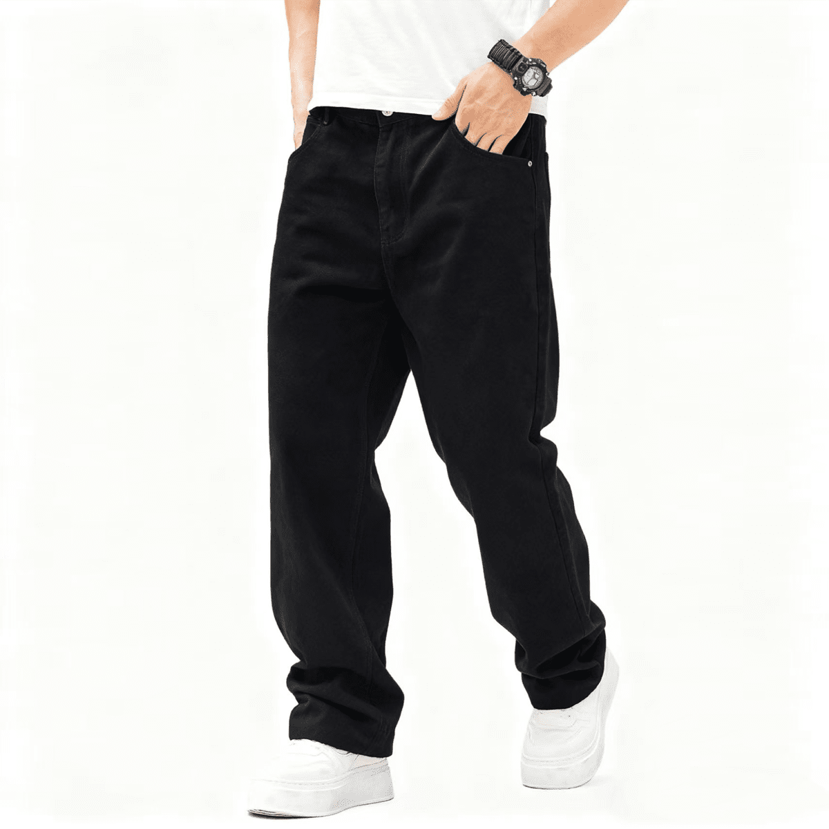 Unisex Relaxed Fit Straight-Leg Denim Jeans