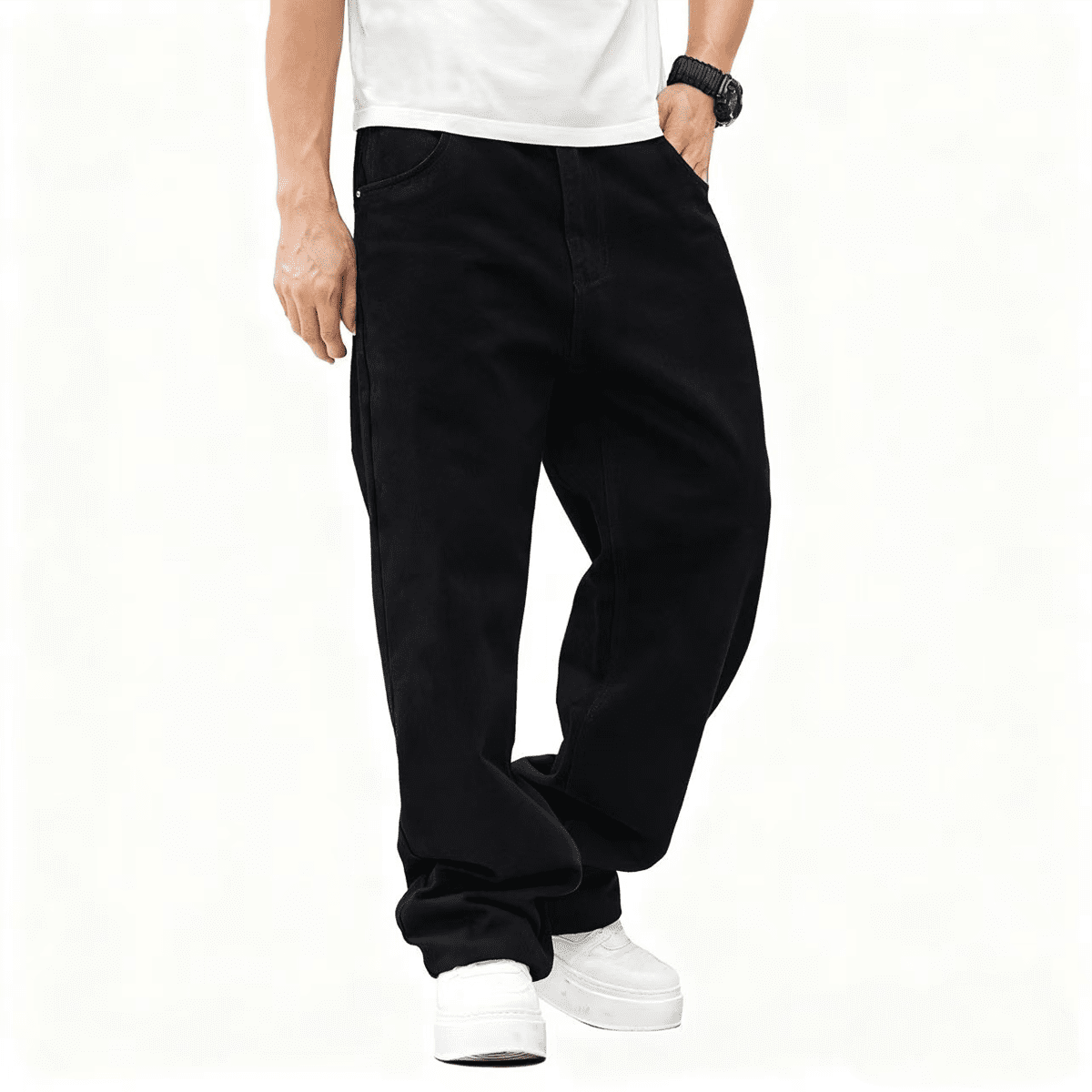 Unisex Relaxed Fit Straight-Leg Denim Jeans